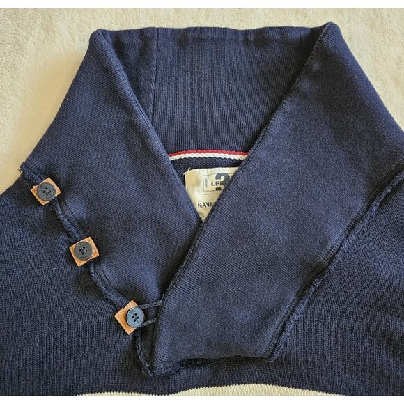 Simons Le 31 Navy Blue Sailor sweater size large knit casual warm pullover - Picture 6 of 10